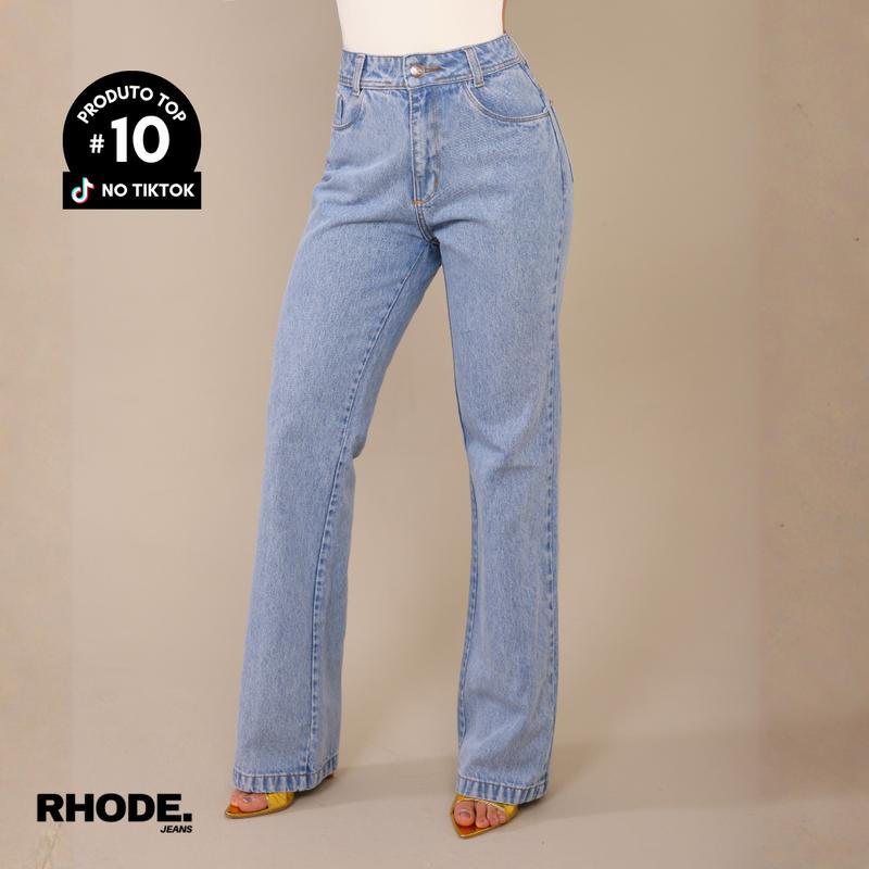 Calça Jeans Feminina Wide Leg Jeans Feminina Cintura Alta