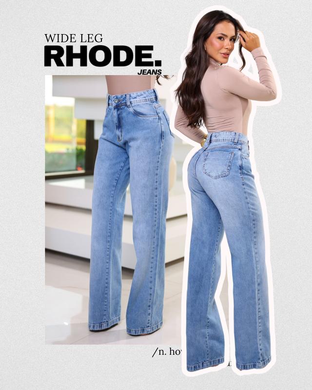 Calça Jeans Feminina Wide Leg Jeans Feminina Cintura Alta