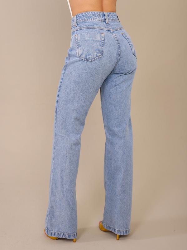 Calça Jeans Feminina Wide Leg Jeans Feminina Cintura Alta